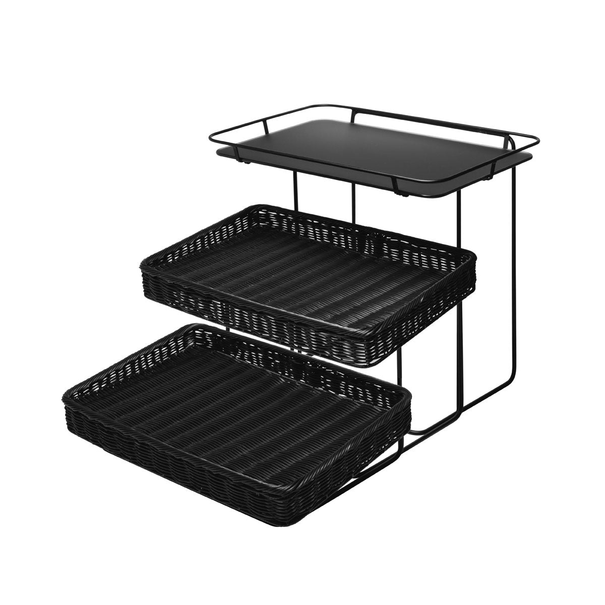 Image du produit: EVENTO Black rectangular tray 42x30.8x29.8 cm . 16 in 9/16x12 in 1/8x11 in 3/4 level 2