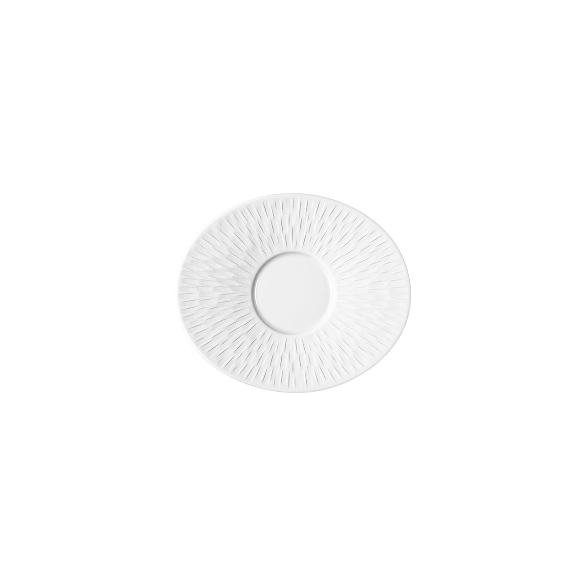 Image du produit: BOREAL SATIN WHITE Oval coffee/expresso saucer 14 x 12 cm