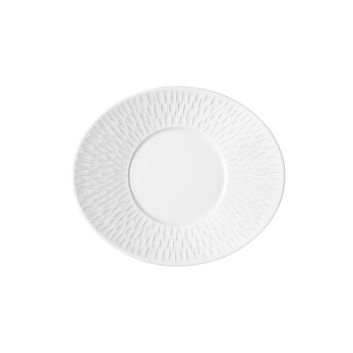 Image du produit: BOREAL SATIN WHITE Oval breakfast saucer 20 x 17 cm