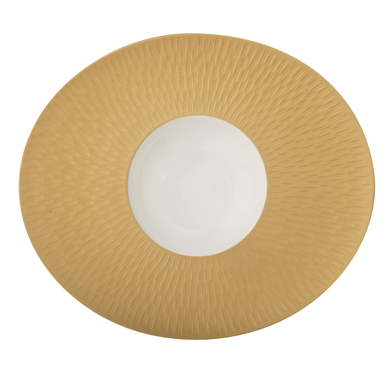Image du produit: BOREAL SATIN GOLD COLOR Oval gourmet plate 30 x 26 cm