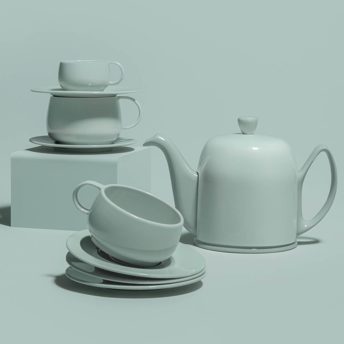 SALAM MONOCHROME Tea pot 6 cups almond green bell